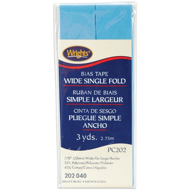 Wrights 7/8" Wide Single Fold Bias Tape, 3 Yd.