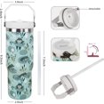 thumbnail image 4 of Steel Tumbler with Straw Vertical Handle Ice Flow Flip Tumbler 30 oz, Frog Tumbler Insulated Water Bottle Easy for Carry, Good for Home/Office, Better for Travel/Car/Camp, 4 of 6