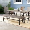 thumbnail image 2 of Ulax Furniture 70” Outdoor Bench All-weather Wicker Patio Garden Bench, Mix Gray, 2 of 5
