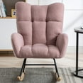 thumbnail image 2 of Sesslife Comfy Rocking Chair for Nursery, Glider Chair with High Backrest, Armrests & Upholstered Pad, Bedroom Nursery Rocker Chair for Baby & Kids, Pink, 2 of 6