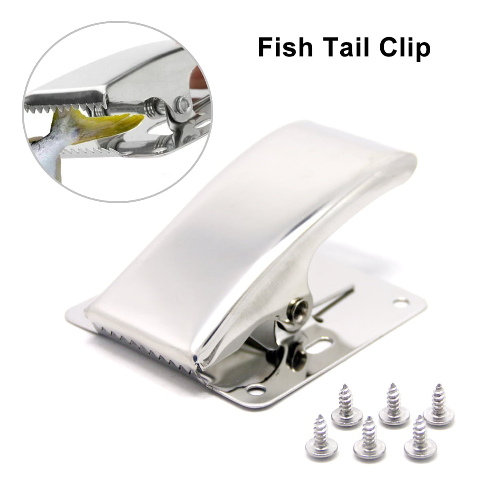 beiyoule Stainless Steel Fish Fillet Clamp Fillet Clamp Picnic DIY Fish Tail Clip Stainless Steel with Screw Deep-jaw Home