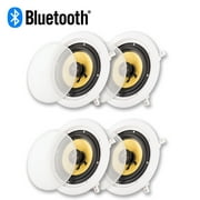 Acoustic Audio HD-6 Bluetooth 6.5" In Ceiling Powered 4 Speakers Pack Flush Mount