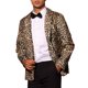 thumbnail image 1 of Blazer impreso de animales Inspire Chic para hombres, corte slim fit, con un botón, chaquetas deportivas, color marrón, 1 of 5