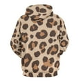 thumbnail image 3 of Brown Leopard Print Men's Women Vintage 3D Hooded Sweatshirt - All-Season Loose Fit Streetwear, 3 of 6