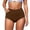 tgd14-Coffee, variant on Women Mid Rise Bikini Bottoms Full Coverage Swimsuit Ruched Female Swim Bottom Black L