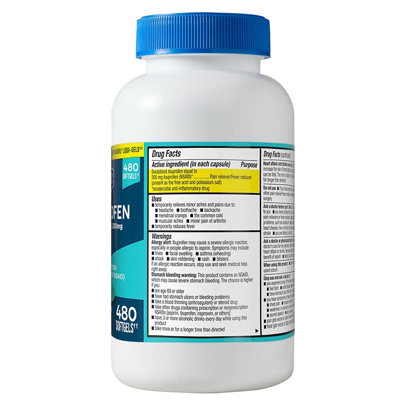 Berkley Jensen Ibuprofen 200mg Softgel Capsules, 480 ct.
