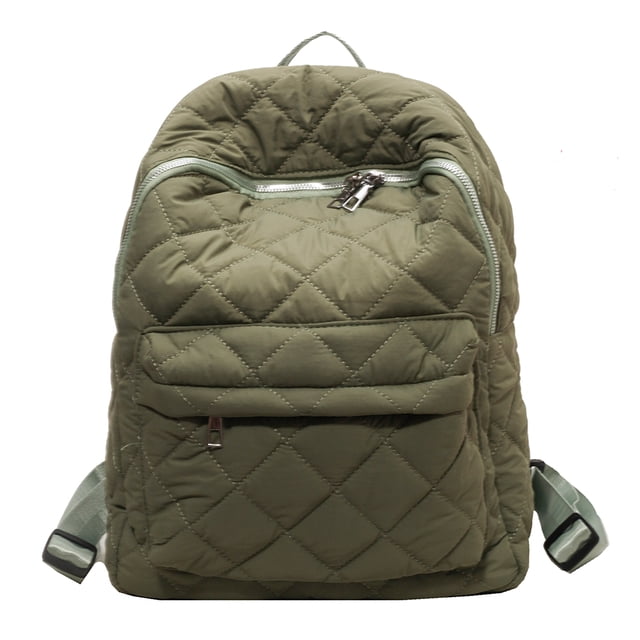 Mochila Diaria para Mujer Color Sólido Suave para Viajes (verde)