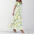 thumbnail image 5 of vigerkar Womens 2025 Summer Casual V Neck Boho Maxi Dress Flowy Aline Short Sleeve Tiered Floral Dresses Yellow, S, 5 of 7
