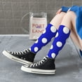 thumbnail image 5 of KLL Blue And White Polka Dot Print Cool Socks Men's Women's Crew Socks Funny Crazy Novelty Stockings, 5 of 6
