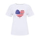 thumbnail image 3 of Tops Cortos para Mujeres Bandera de Moda Impresa Cuello Redondo, Camiseta de Manga 3/4 para Uso Diario, Casero Y Cómodo, 3 of 4