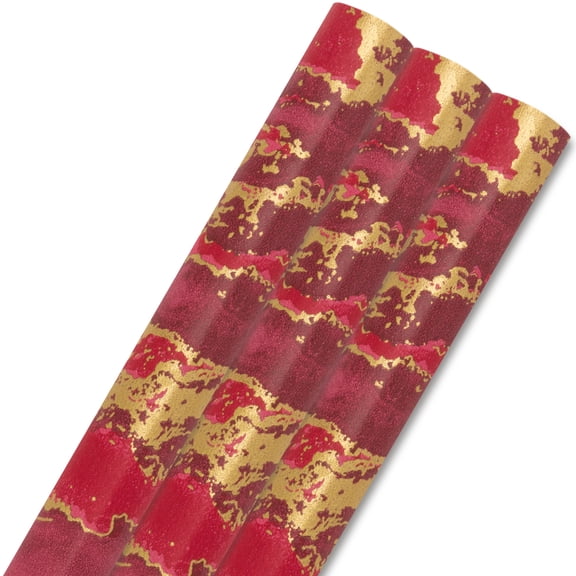 REGALWOVEN Premium Gift Wrapping Paper Sheets, Heavyweight Luxury Wrapping Paper, Tear-Resistant Medium Gift Wrap for Birthday Red 27.6"L x 19.7"W