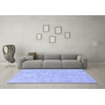 thumbnail image 3 of Ahgly Company Machine Washable Indoor Round Solid Blue Modern Area Rugs, 7' Round, 3 of 4
