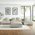 thumbnail image 1 of Solace Sectionnel Modulaire Rembourré en Velours Côtelé 4 Pcs avec Ottoman en Amande, 1 of 18