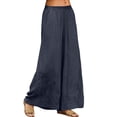 thumbnail image 2 of Delayuji Women's Linen Pant Embroidered Summer Loose Elastic Waist Casual Baggy Pants Wide Leg Pants Plus Size M-4XL, 2 of 6