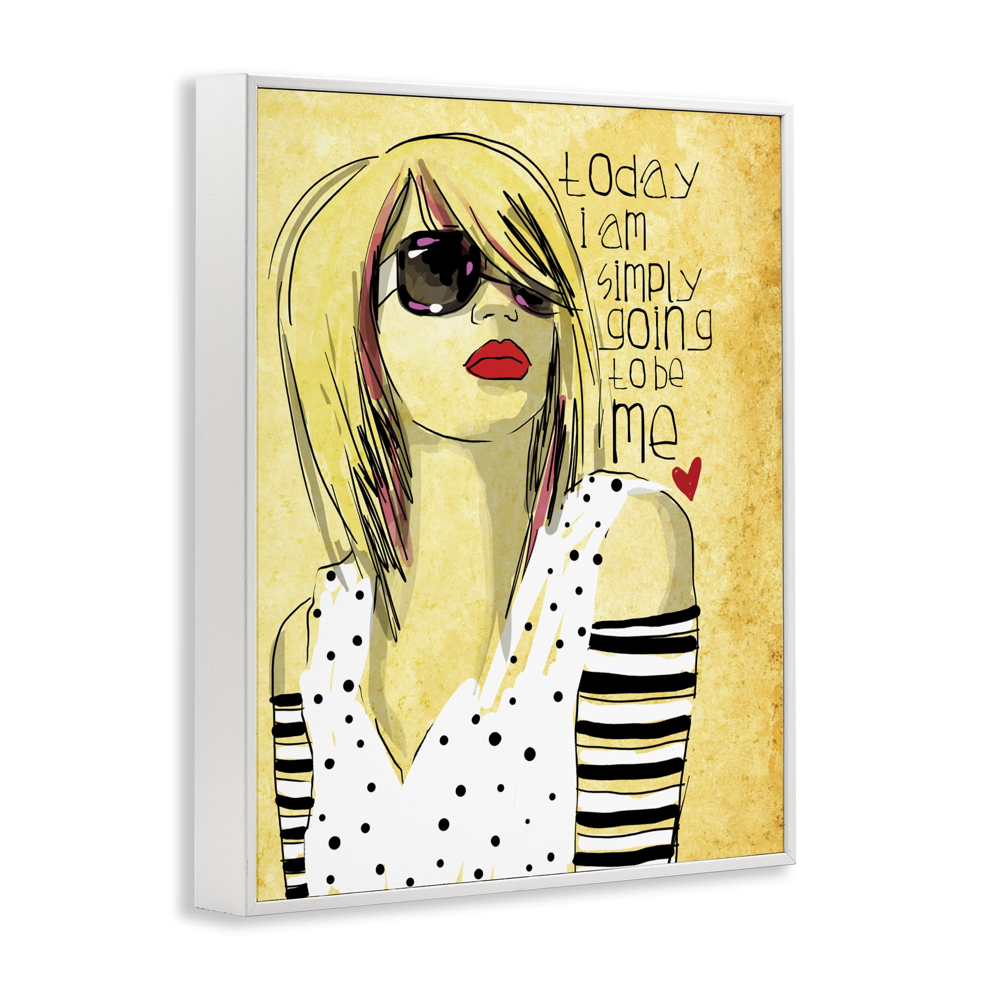 Stupell Industries Today I Am Simply Me White Framed Giclee Art, design by Suzanne Millius
