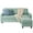 Aqua, variant on Best Choice Products Linen Sectional Sofa Couch w/ Chaise Lounge, Reversible Ottoman Bench - Gray