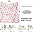 thumbnail image 3 of Fall Thanksgiving Blankets,Pink Pumpkins and Leaves Farmhouse Blanket Throw, Flannel Fleece Throw Blanket for Home Living Room Couch Bed Chair or Dorm Decor 60"x50", 3 of 6