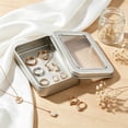 thumbnail image 5 of OCCOA Rectangular Tin Storage Box with Clear Window Lid 3.46x2.36x0.71in, Portable Metal Organizer for Jewelry Press-On Nails, Multi-Purpose Storage Case, B, 5 of 5