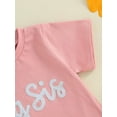 thumbnail image 4 of Zehjuhan Toddler Baby Girl Outfits Big Sister Short Sleeve Letter Print T-Shirt+Shorts 2Pcs Summer Clothes, 4 of 5