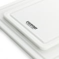 thumbnail image 4 of Martha Stewart Everyday Fayer 2 Piece Polypropylene 16in and 12in Cutting Board Set in White, 4 of 6