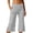 a-Light Gray31365, variant on Womens Ruched Foldover Waistband Capri Pants With Side Slits Stretchy Casual Wide Leg Fit Trousers For Yoga Practice Daily Errands Casual Pants