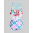 thumbnail image 3 of Tankini de Talla Extra con Estampado de Volantes Rosegal  Camisetas tallas grandes, 3 of 5