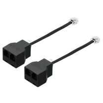 Uxcell 2 Pack Phone Jack Splitter RJ11 6P4C Telephone Line 2 Way Splitter Adapter for Landline 0.5ft Black