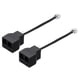 thumbnail image 1 of Divisor de jack telefónico Uxcell de 2 paquetes RJ11 6P4C adaptador divisor de línea telefónica de 2 vías para línea fija 0.5ft negro, 1 of 5