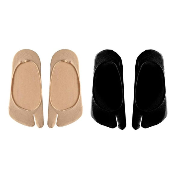 Calcetines invisibles para mujer jinwen calcetines japoneses Geta informales hasta el tobillo Negro Beige