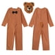 thumbnail image 4 of Disfraz de oso para niño, traje peludo, mono de oso marrón para cosplay con máscara y cola, juego de rol, fiesta de Halloween, festival, carnaval, 4 of 4