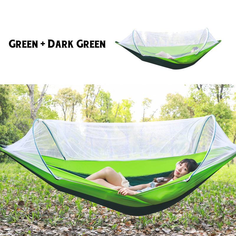 Portable 2 Persons Travel Camping Hammock Outdoor with Mosquito Net Hanging Bed 