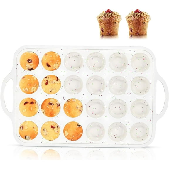 Silicone Mini Muffin Pan, 24 Cups Silicone Mini Muffin Pans For Baking Nonstick - Send Goods From Local Warehous