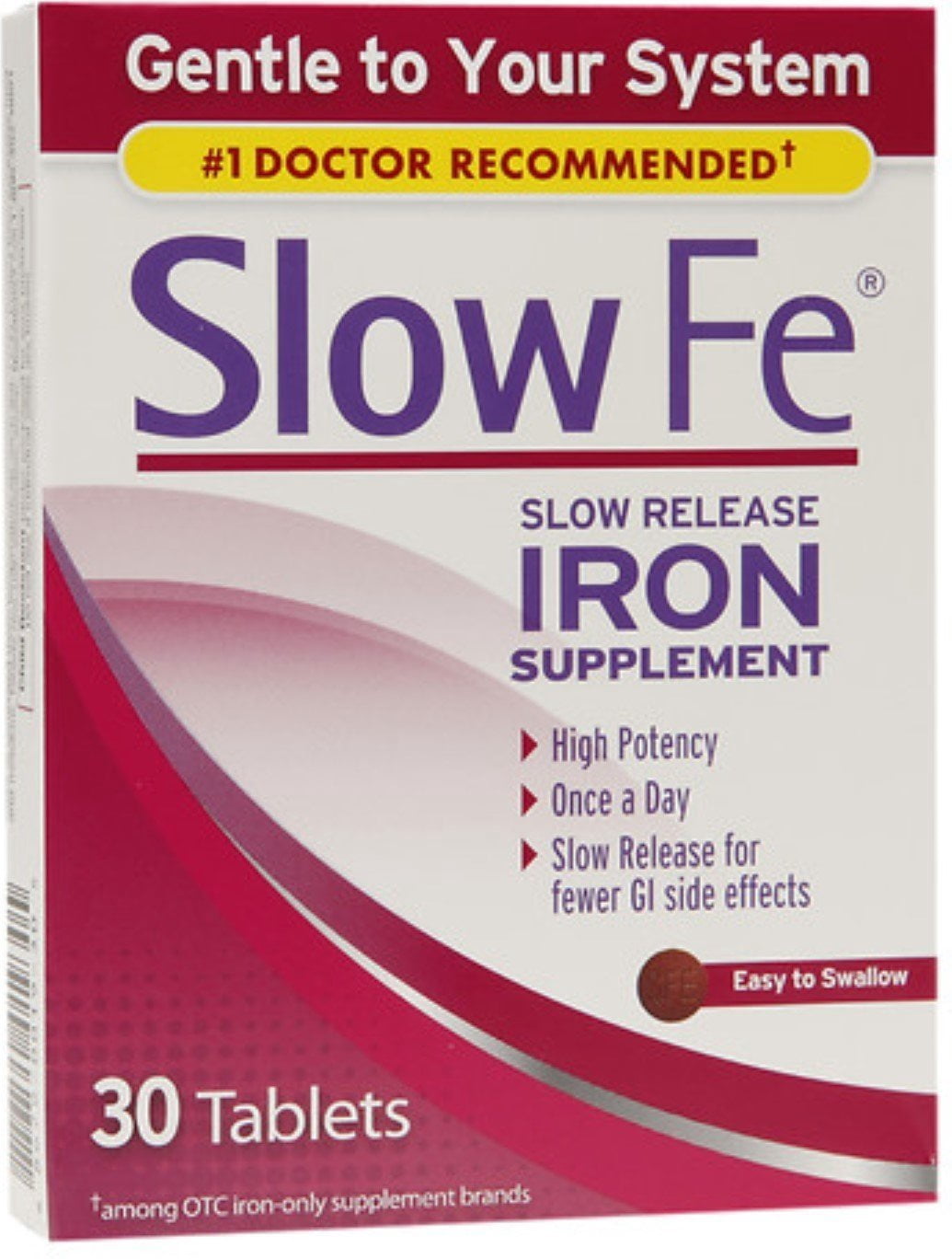 Slow Fe Slow Release Iron, Tablets 30 ea Pack of 6