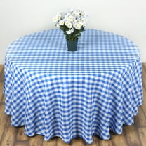 BalsaCircle 108" Gingham Checkered Polyester Tablecloth Blue and White