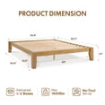 thumbnail image 2 of FLEXISPOT Queen Japanese Joinery Bed Frame, Solid Rubberwood, 1200 lbs Heavy Duty Slats Support, FSC & SGS Certified, 10 Min No-Tool Setup, Under-Bed Storage, No Box Spring Needed, Noise-Free, Maple, 2 of 8