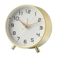 thumbnail image 1 of Reloj despertador de lujo nórdico, reloj de escritorio pequeño, silencioso, analógico, sin tictac, con números arábigos, reloj de mesa redondo con pilas for sala de estar, dormitorio, 1 of 7