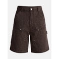 thumbnail image 5 of No Boundaries Men's & Big Men's Leopard Pattern Printed Denim Carpenter Shorts, 9" Inseam, Size 28-44, 5 of 5