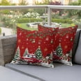 thumbnail image 4 of Red Christmas Outdoor Pillow Covers 24"x24" Set of 2,Waterproof Throw Pillow Covers for Patio Furniture,Snowman Truck Xmas Tree Ball Snowflake Winter Decorative Cushion Pillowcases for Garden Sofa, 4 of 9