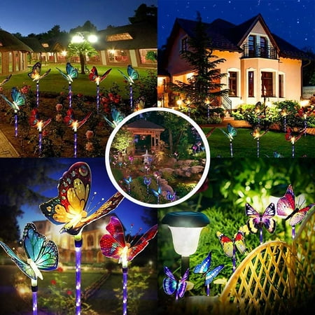 

Ikevan Solar Light Led Garden Light Color Optical Fiber Butterfly Garden Ligh