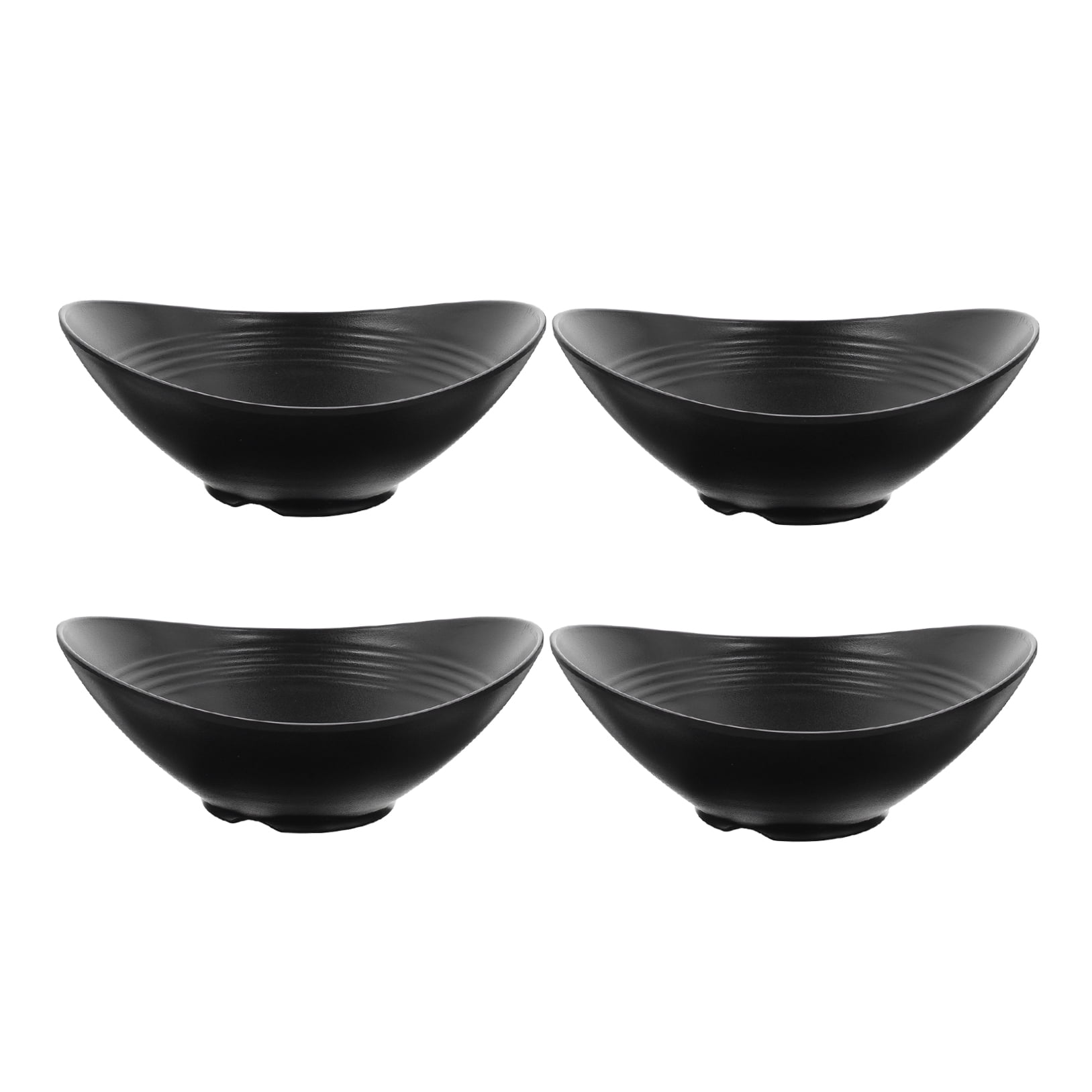 LABSERRON 4Pcs Black Japanese Style Soup Bowls Easy to Clean Multipurpose Tableware Set