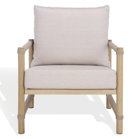 Safavieh Couture Dorianna Coastal Aluminum Patio Chair, Sand/Beige