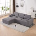 thumbnail image 6 of Miekor Furniture Boneless Sectional Cloud Couch Sofa for Living Room, 113" U-Shaped Modular Modern Lounge Sleeper Grey Couches with Chaise, No Assemble, Cordury Compression Upholstered Sofas MK4185, 6 of 12