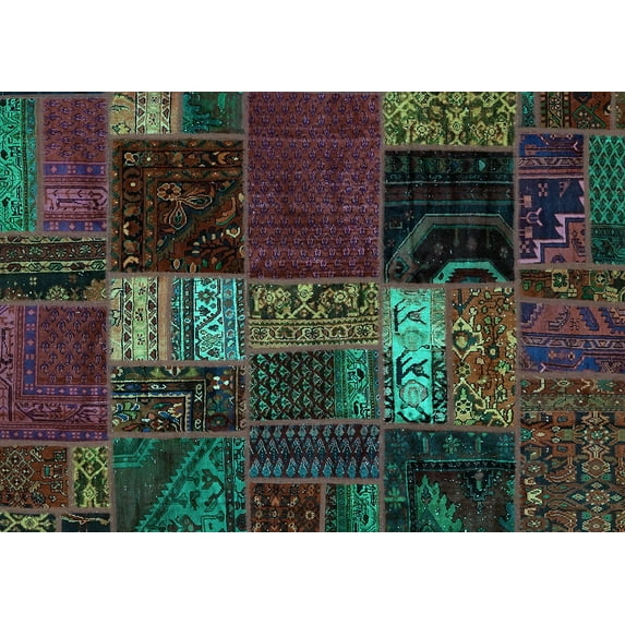 Ahgly Company Indoor Rectangle Oriental Light Blue Modern Area Rugs, 5' x 7'