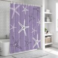 thumbnail image 6 of Vintage Purple Starfish Bathroom Shower Curtains with 12 Hooks Polyester Waterproof Shower Curtain for Stalls and Bathtubs Summer Coastal Beach Marine Life Decorative Bathroom Curtain 48x72 Inches, 6 of 9