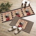 thumbnail image 5 of Kitchen Runner Rug and Mats Set of 2, Vintage Coffee Cup Beans Texts Non Slip Rugs Standing Floor Doormats for Bathroom Living Room Entryway Indoor Decor Black Check Border, 5 of 6