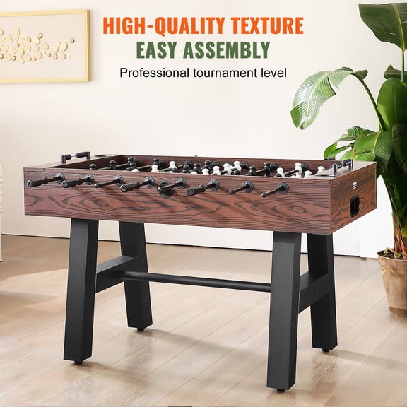 Full Size Foosball Table 55 Inch, Indoor Soccer Game Table for Family and Game Room, Standard Size Foosball Set Includes 4 Balls and 2 Cup Holders