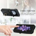 thumbnail image 4 of Decase Fashion Hybrid Case Compatible with Samsung Galaxy Z Flip 5 Wallet Cover with Ring Crossbody Wrist Strap Lanyard Credit Card Holder Slot Fits for Samsung Galaxy Z Flip 5 Women Men,Black, 4 of 9