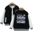 thumbnail image 7 of Kuromi Bomber Jacket Girls Varsity Jacket Long Sleeve Zip Baseball Coat for Petite Women, 7 of 7