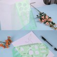 thumbnail image 4 of Ruler Tailor Measuring Kit Drafting Drawing Multifunctional 11PCS Art Plastic Clear Green Geometric Drawings Templates, 4 of 20