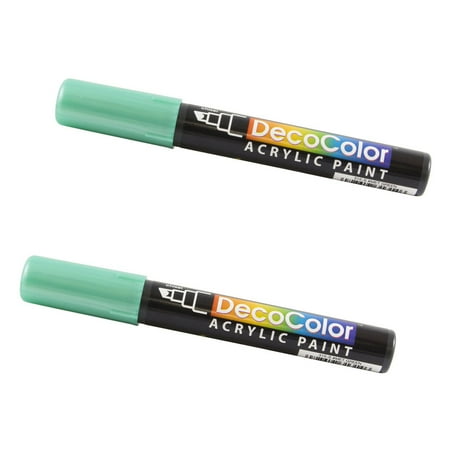 UPC: 0842497171098 | Marvy Uchida Chisel Tip Acrylic Paint Markers 2/Pack Metallic Green